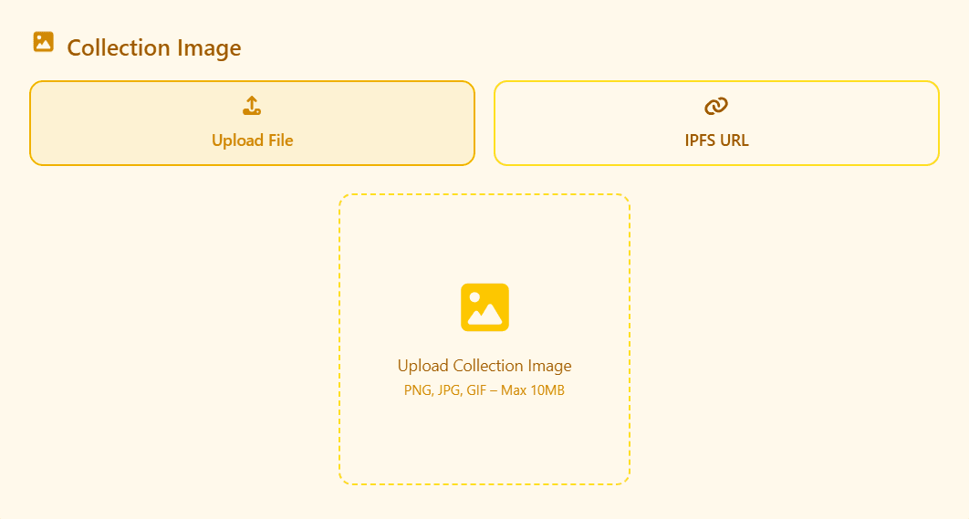 Uploading collection banner image