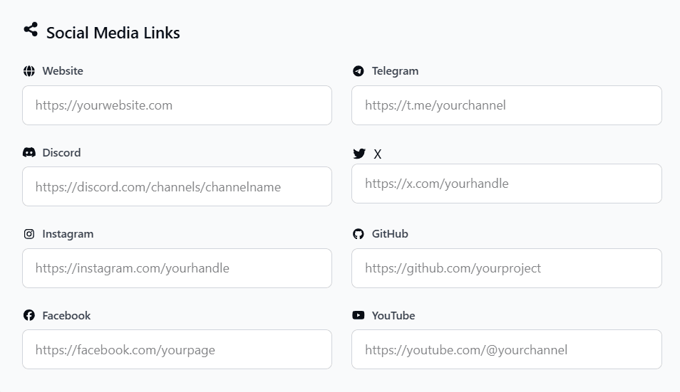 Adding social media links