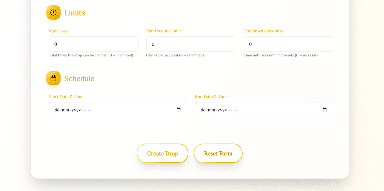Configuring referral, limits, schedule, and security